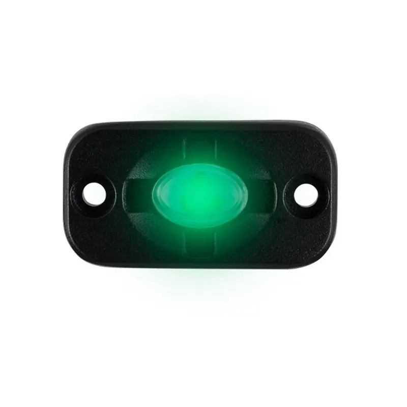 Heise 1.5" X 3" Auxiliary Accent Pod – Black Housing With Green Led Output 1