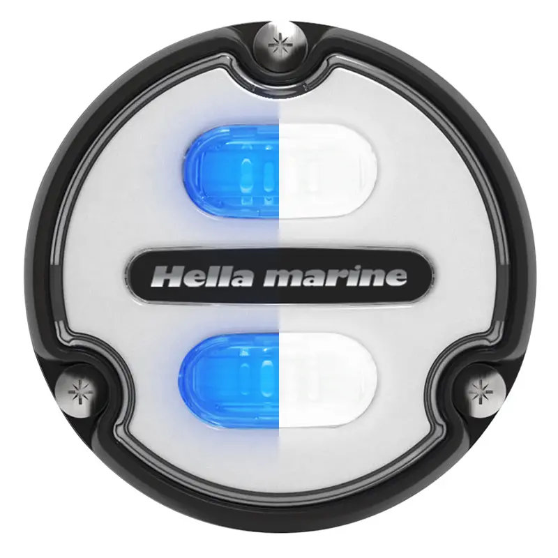 Hella Marine Apelo A1 Blue/White Underwater Light – 1800 Lm, Black Housing & White Lens [016145-011] 1