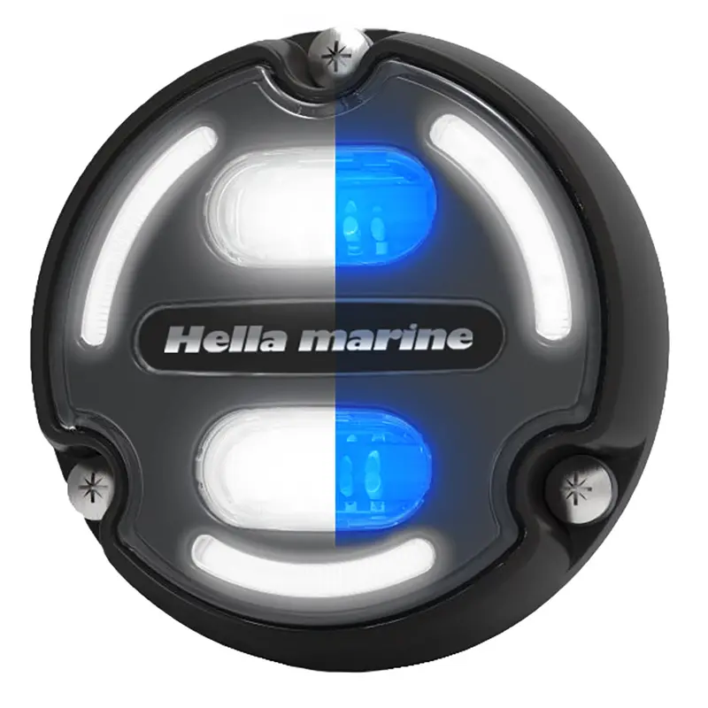 Hella Marine Apelo A2 Blue/White Underwater Light – 3000 Lm, Black Housing & Charcoal Lens With Edge Lighting [016147-001] 1