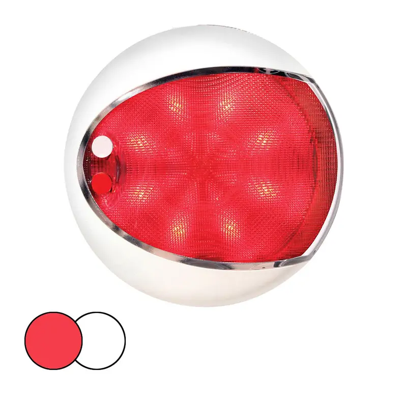 Hella Marine Euroled 130 Touch-Control Surface Lamp – Red & White Leds, White Housing 1