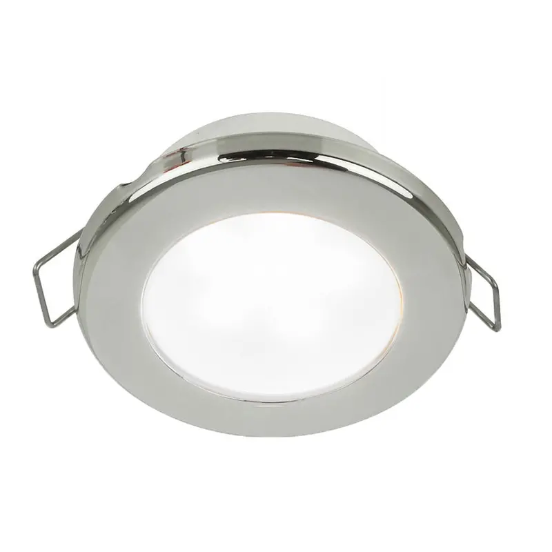 Hella Marine Euroled 75 Spring-Mount Downlight – 3-Inch Round, White Led, Stainless Steel Rim – 12V 1