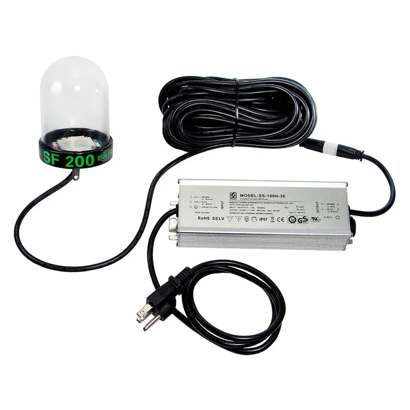 Hydro Glow 200W Underwater Dock Light – 50-Foot Cord, Green Output 1