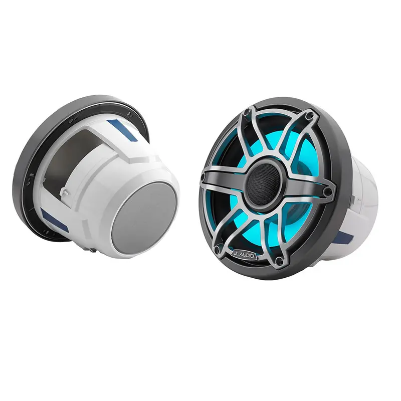Jl Audio M6-880X-S-Gmti-I: 8.8" Marine Coaxial Speakers With Grey Metallic Sport Grille & Transflective Led Lighting 1