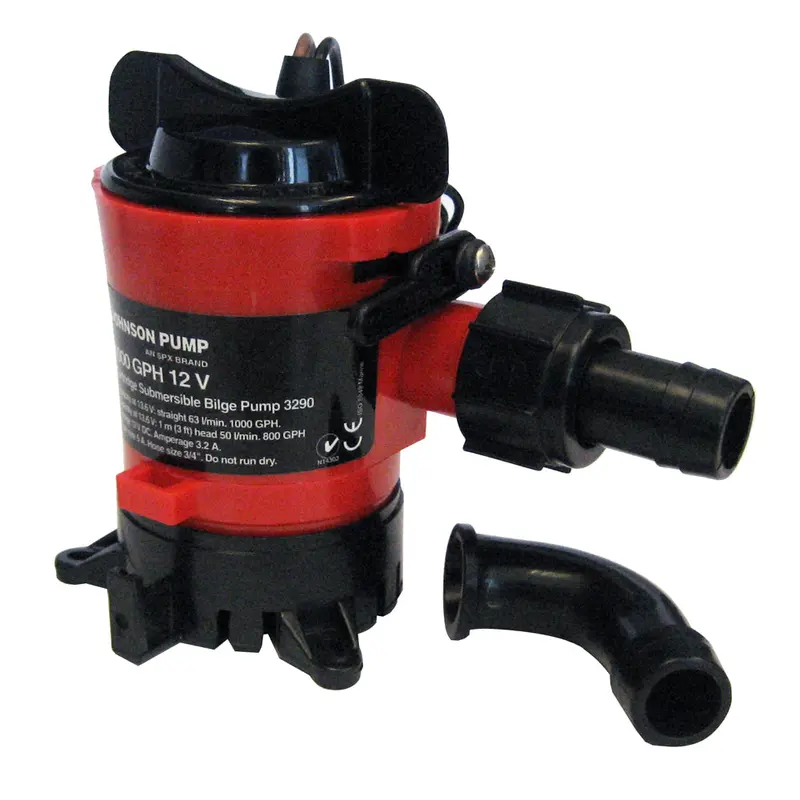 Johnson Pump 1000 Gph 12V Bilge Pump With 3/4" Duraport Fitting (Model 32903) 1