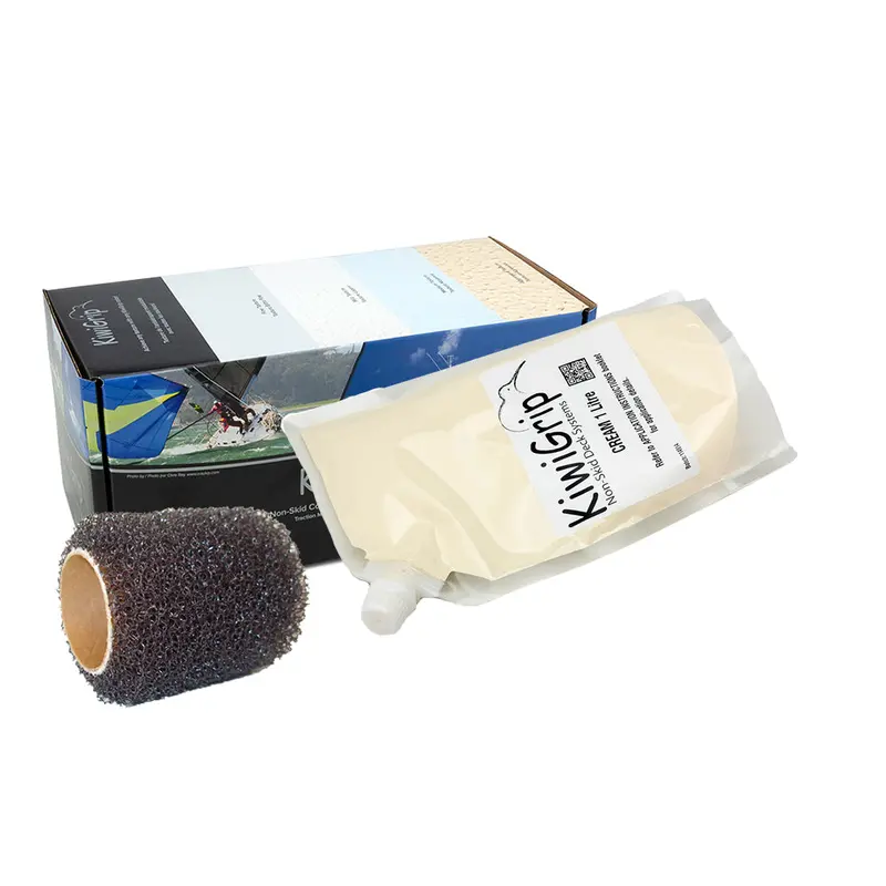 Kiwigrip Single 1L Non-Skid Coating Pouch – Cream With 4" Roller [Kg-1Cp-R] 1
