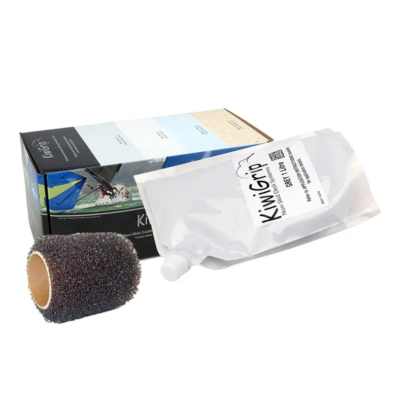 Kiwigrip Single 1L Non-Skid Coating Pouch – Grey With 4" Roller [Kg-1Gp-R] 1