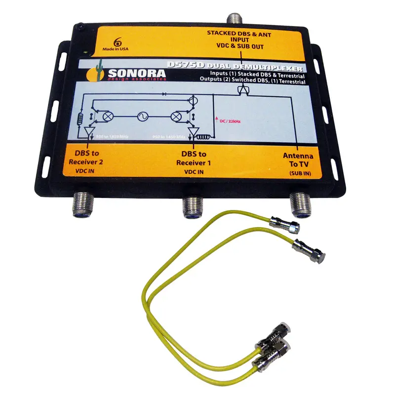 Kvh Dual-Output Signal Destacker – Satellite Tv Signal Splitter For Multiple Receivers (19-0410) 1