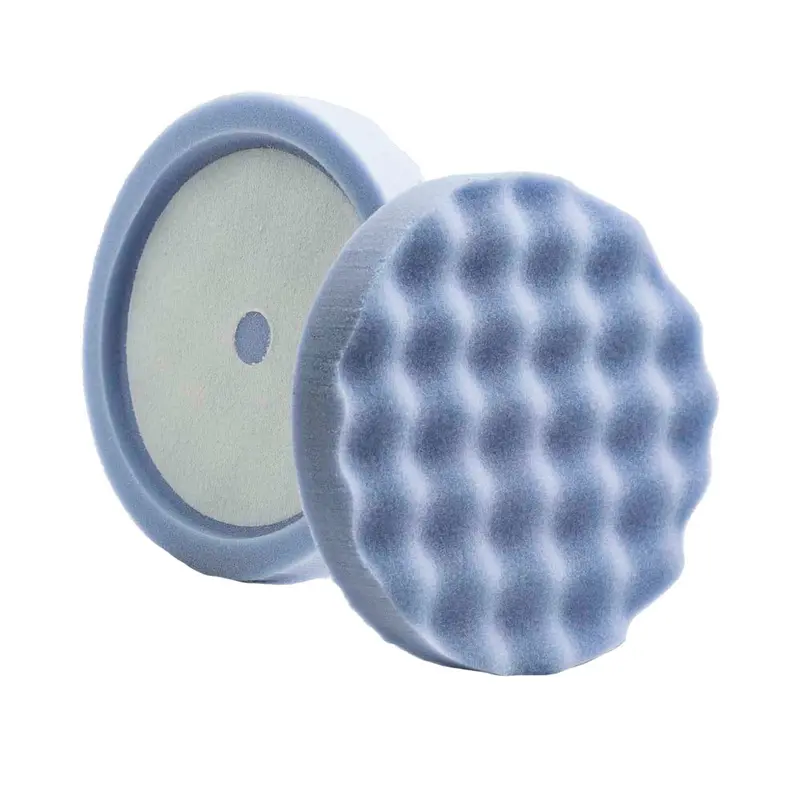 Lake Country Blue Waffle Pro Recessed-Back Finessing Foam Pad – 8" × 1.5" [Wp-96800-Lc] 1