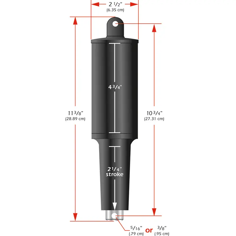 Lenco 101Xd Heavy-Duty 24V Linear Actuator — 2.25-Inch Stroke With 3/8-Inch Hardware (Model 15063-001) 1