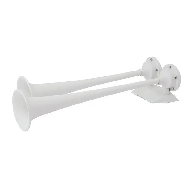 Marinco 12V White Epoxy-Coated Dual-Trumpet Boat Horn 1