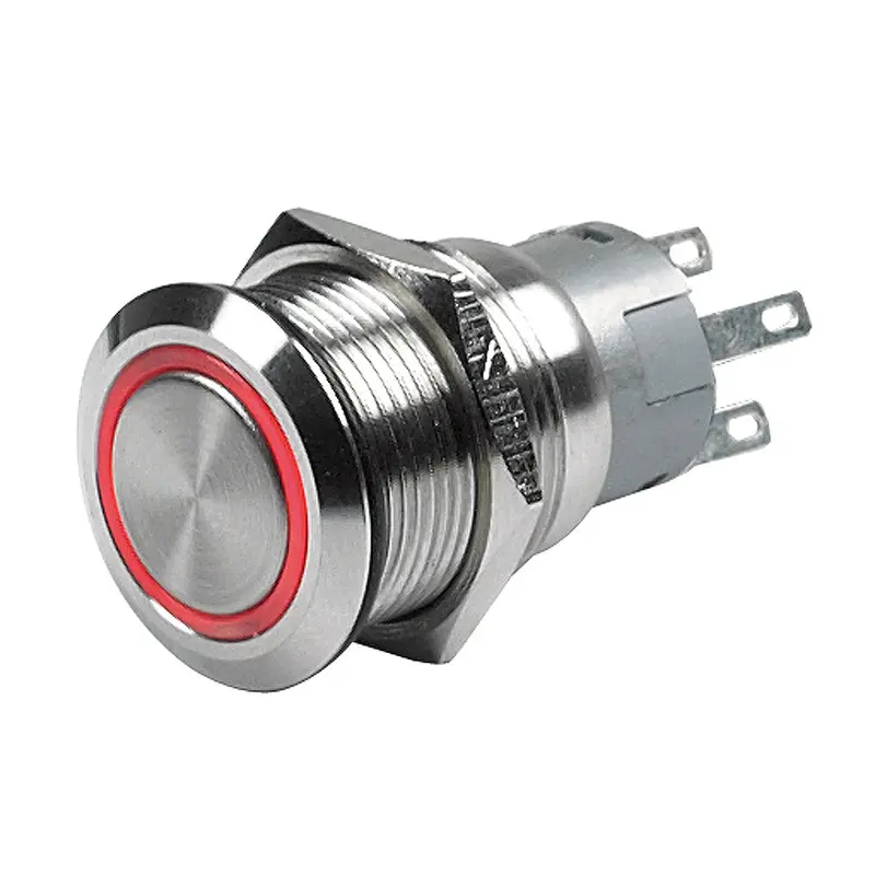 Marinco 24V Latching Push Button Switch With Red Led Indicator 1