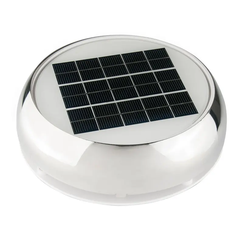 Marinco 4-Inch Solar-Powered Day/Night Vent – Stainless Steel Housing [N20804S] 1