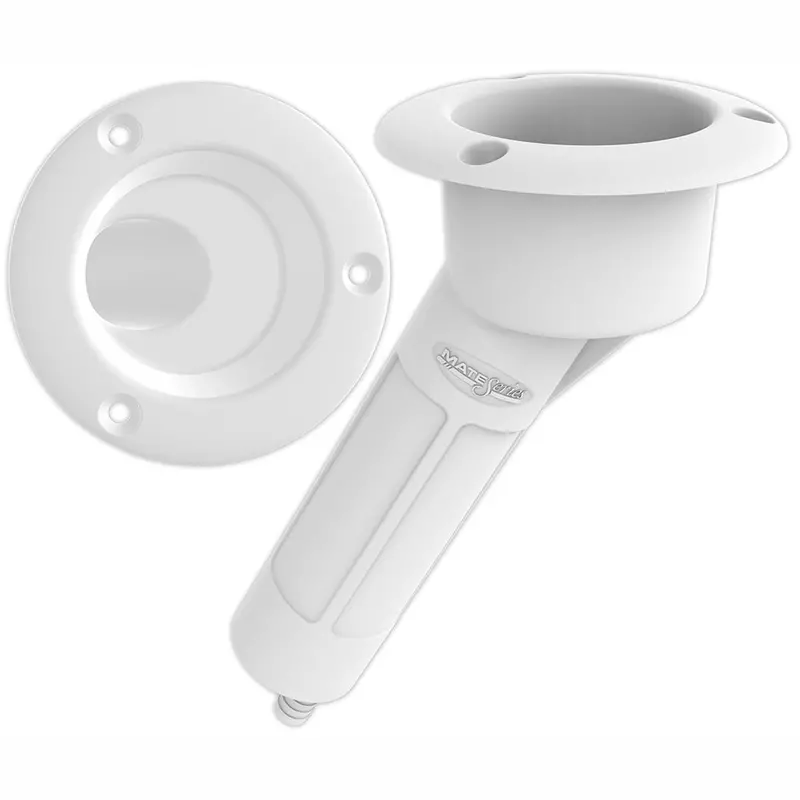 Mate Series White Round-Top 30-Rod Plastic Cup Holder With Drain [P1030Dw] 1