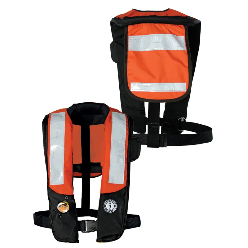 Mustang Hit Inflatable Pfd With Solas Reflective Tape – Orange/Black, Auto/Manual 1