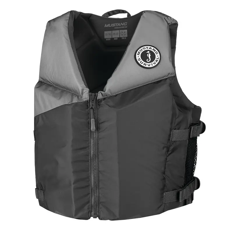 Mustang Young Adult Rev Foam Vest – Grey/Light Grey/Yellow, Universal Fit, Mv360002-821-0 1