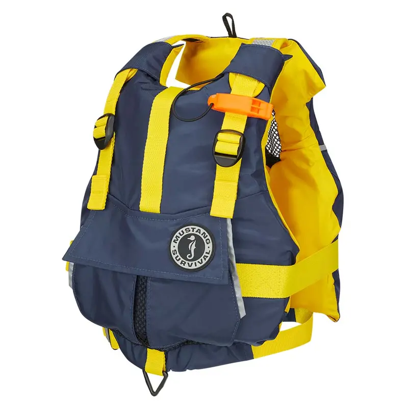 Mustang Youth Foam Life Vest – Type Iii, Yellow/Navy, Youth Size [Mv2500-5-0-216] 1