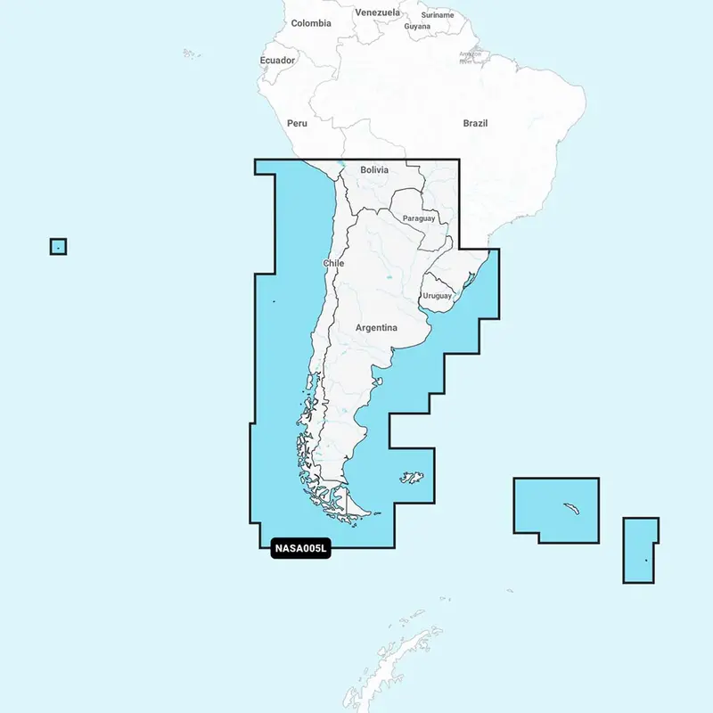 Navionics+ Chart Card – Chile, Argentina & Easter Island (Nasa005L) 1