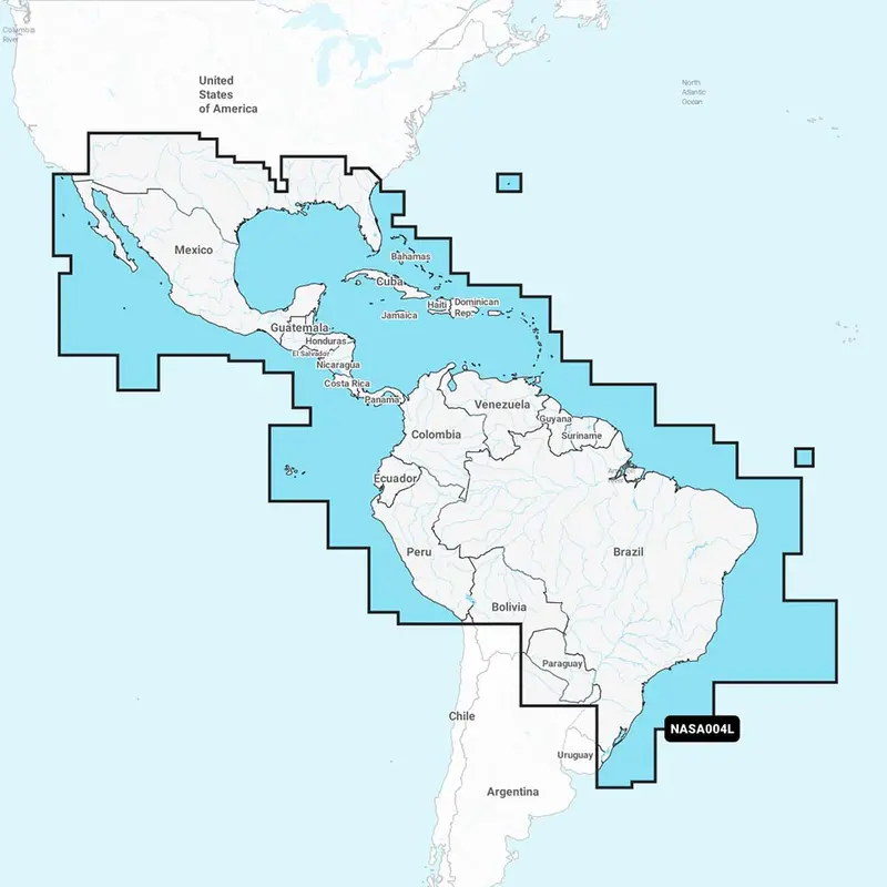 Navionics+ Chart Card – Mexico, Caribbean & Brazil (Nasa004L) 1