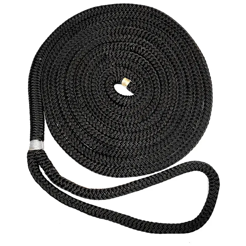 New England Ropes 1/2-Inch Double Braid Black Dock Line – 25-Foot Length [C5054-16-00025] 1