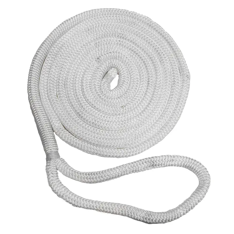New England Ropes 1/2-Inch Double Braid White Dock Line – 25-Foot Length [C5050-16-00025] 1