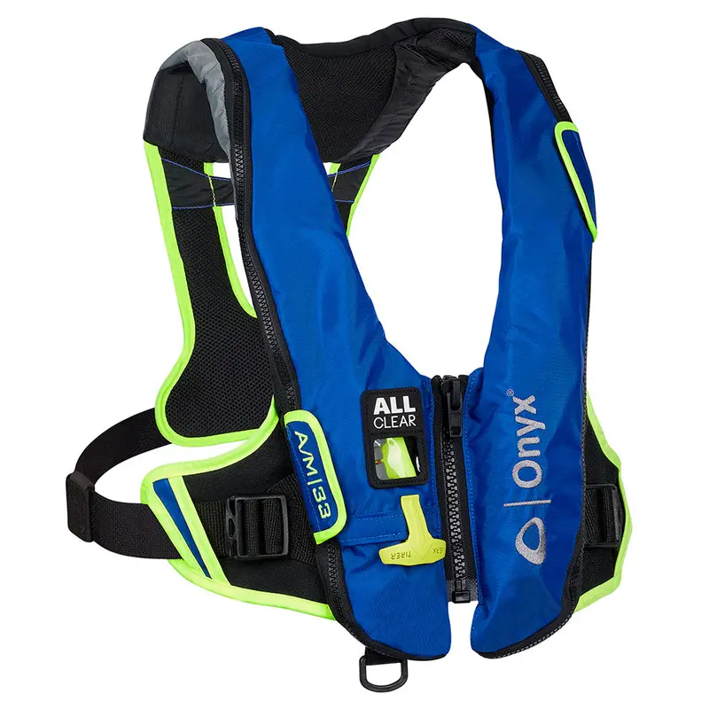Onyx Impulse A/M-33 All Clear Inflatable Life Jacket – Blue, Auto/Manual Deployment [132800-500-004-21] 1