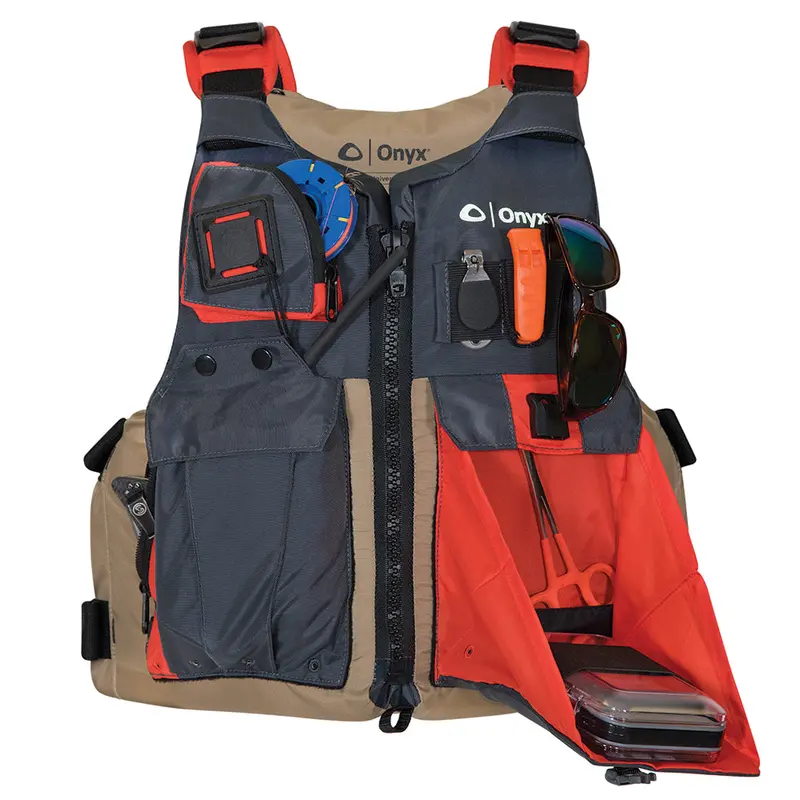 Onyx Kayak Fishing Vest – Adult Oversized Fit, Tan & Grey [121700-706-005-17] 1