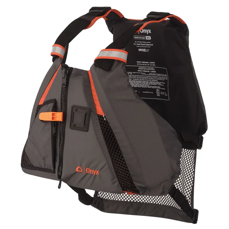 Onyx Movevent Dynamic Paddle Sports Life Vest – Extra-Large/2X-Large, Black & Grey [122200-200-060-14] 1