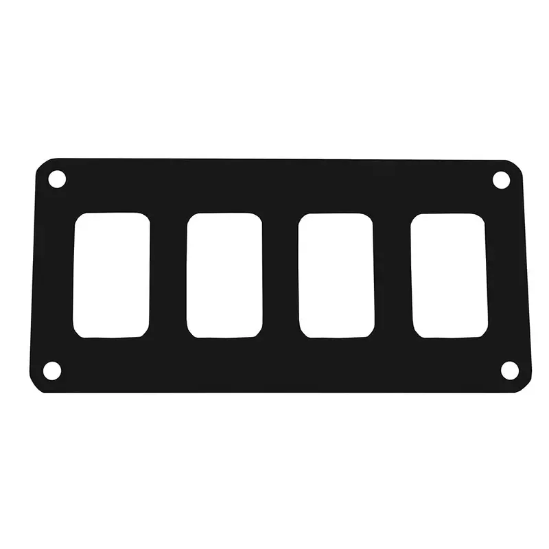 Pacer 4-Switch Black Aluminum Switch Panel – 5.5" × 2.75", Powder-Coated Finish (Psc-41-Bk) 1