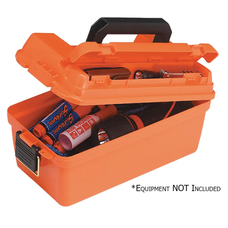 Plano Compact Shallow Emergency Dry Storage Box – Orange Durable Housing 1