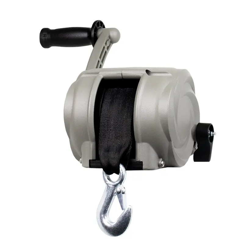 Powerwinch Premier Series 2000 Lb Manual Winch – 8-Inch Crank Arm, Saltwater Silver Finish [21300-W-2000-8-S-R] 1