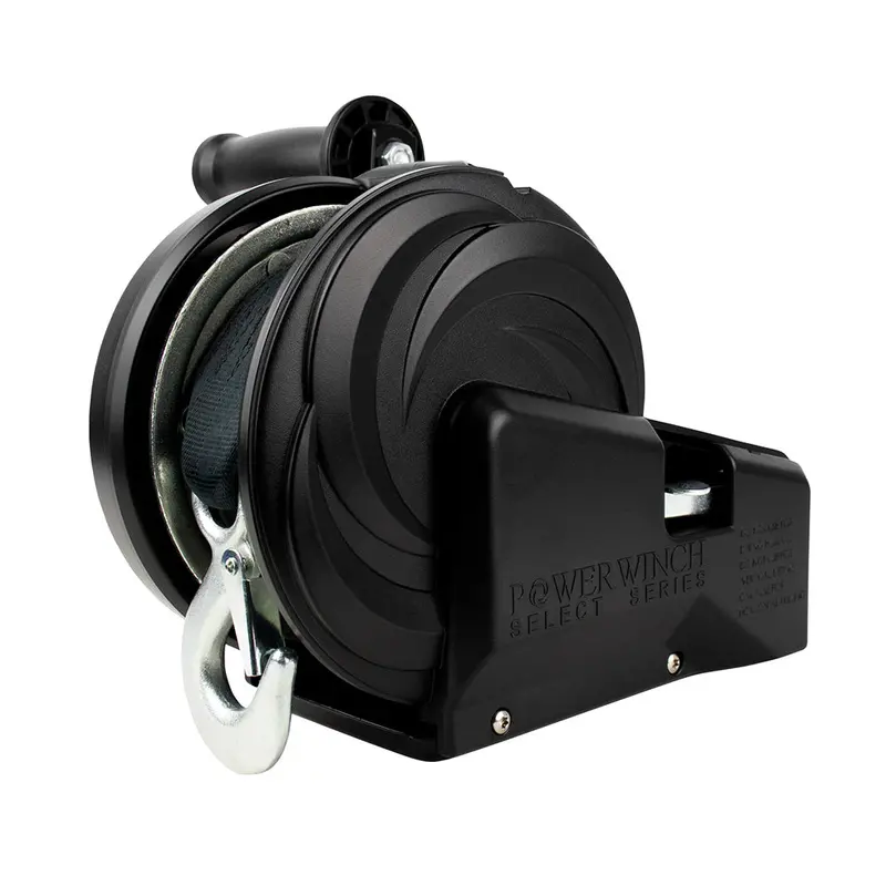 Powerwinch Select Series 1,800-Lb Dual-Speed Winch – 6-Inch Crank Arm, Carbon Black [21400-W-1800-6-B-R] 1