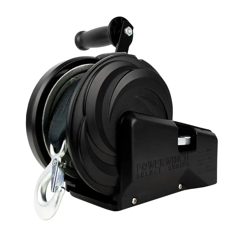 Powerwinch Select Series 2,500-Lb Dual-Speed Winch – 8-Inch Crank Arm, Carbon Black [21400-W-2500-8-B-R] 1