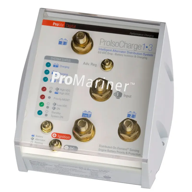 Promariner Proisocharge 120A Battery Isolator – 1 Alternator, 3 Batteries 1