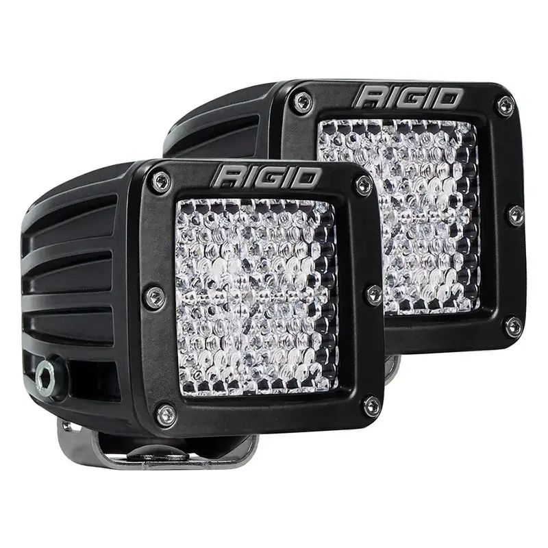 Rigid D-Series Pro Diffused Flood Led Lights – Black Surface-Mount Pair (Model 202513) 1
