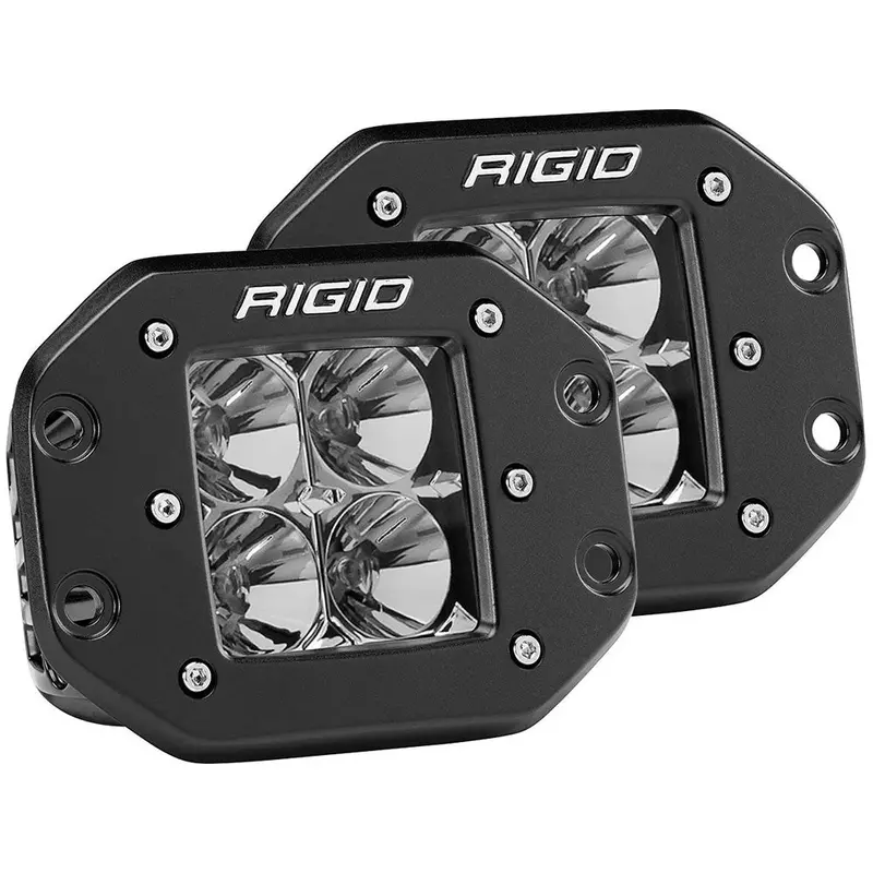 Rigid D-Series Pro Flood Led Lights – Black Flush-Mount Pair (Model 212113) 1