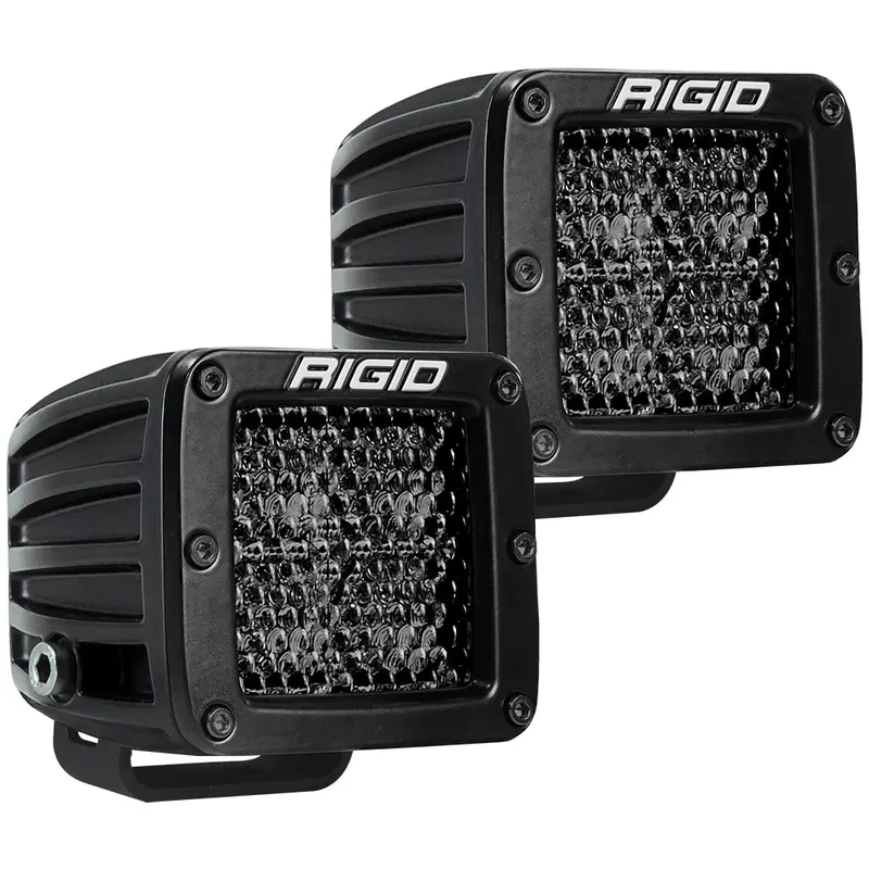 Rigid D-Series Pro Spot Diffused Midnight Black Surface Mount Led Light Pair 1
