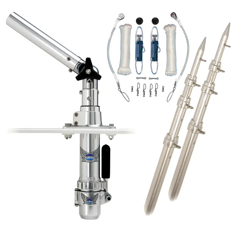 Rupp Classic Top Gun Outrigger Kit – 15' Fiberglass Poles + Full Single-Line Rigging With Klickers, Model Rad-Tpgn-15T 1