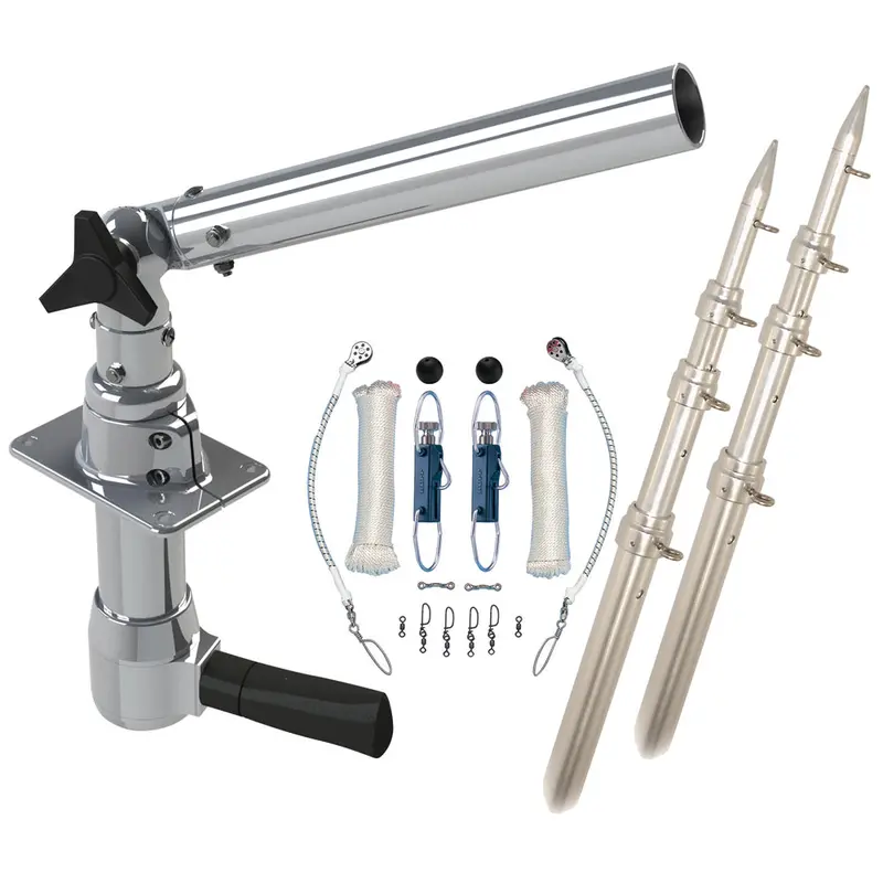 Rupp Revolution Top Gun Outrigger Package – 18' Poles + Single-Line Rigging With Klickers Release Clips, Model Rev-Tpgn-18T 1