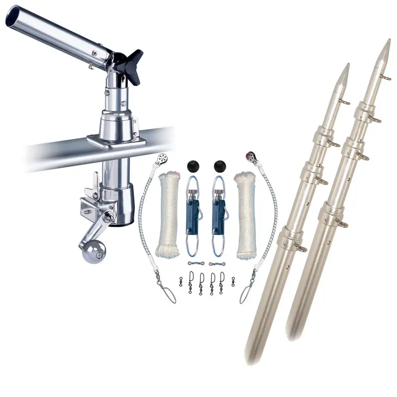 Rupp Z-30 Top Gun Outrigger Kit – 18' Poles + Complete Single-Line Rigging With Klickers, Model Z30-Tpgn-18T 1