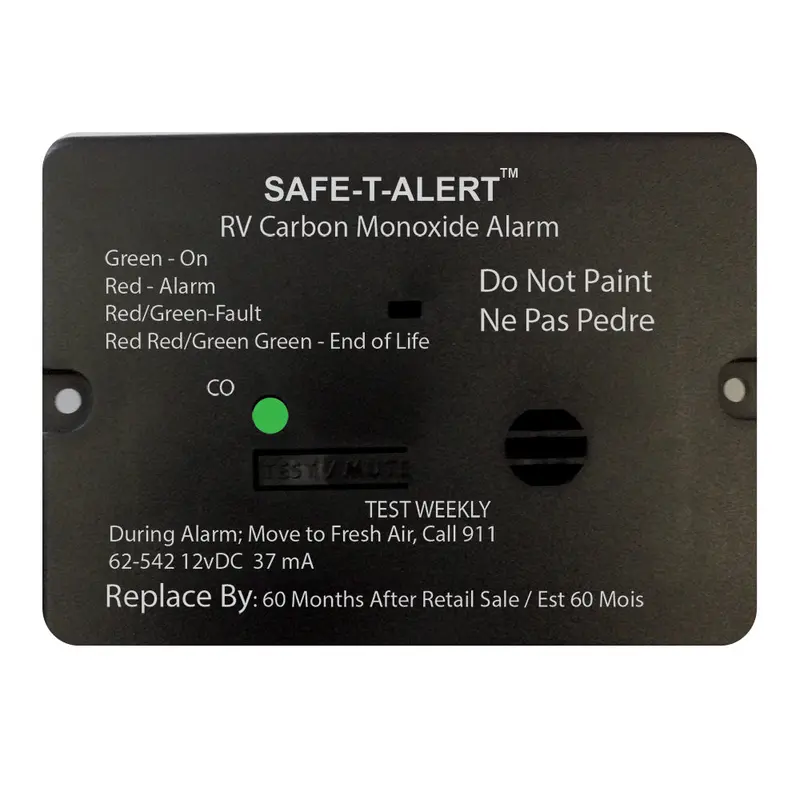 Safe-T-Alert 62-542-Bl 12V Carbon Monoxide Detector – Rv Flush-Mount, Black Housing 1