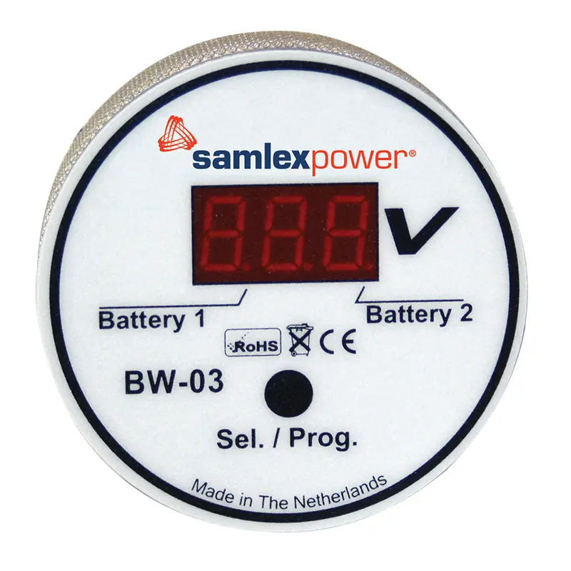 Samlex Bw-03 Dual-Battery Monitor With Auto Voltage Detection (12V/24V) 1