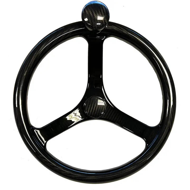 Schmitt Marine Carbon Fiber Primus Steering Wheel – 13.5", Tapered 3/4" Shaft, Sanntoprene Grip & Cf Nut 1