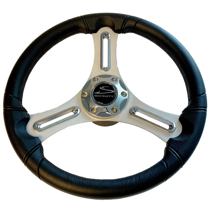 Schmitt Marine Torcello 14-Inch Wheel – 03 Series, Polyurethane With Chrome Trim Cap & Brushed Spokes (Pu033104-12R) 1