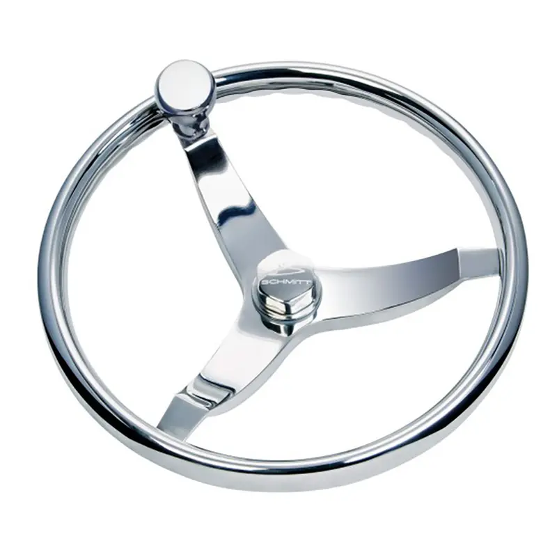 Schmitt Vision Elite 15.5-Inch Polished Stainless Steel Boat Steering Wheel 1