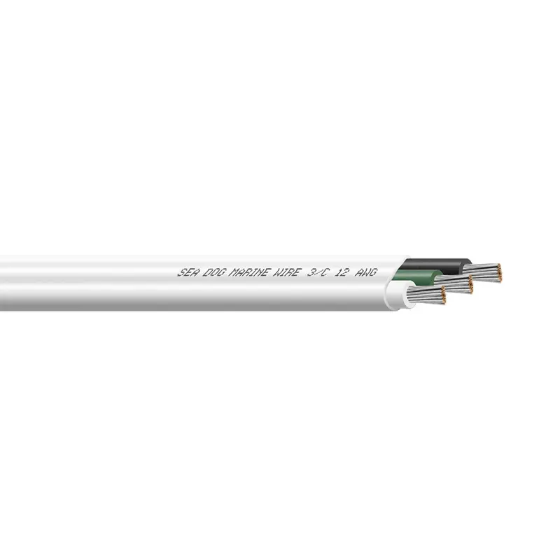 Sea-Dog 12/3 Awg Flat Triplex Marine Cable (White/Green/Black) – 100 Feet 1