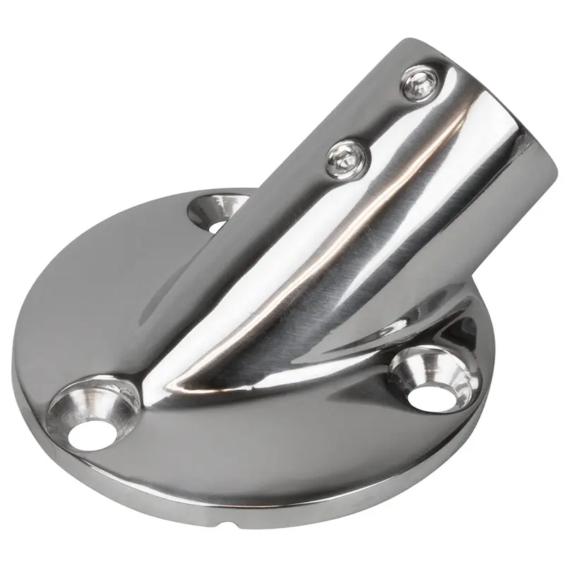 Sea-Dog 2-3/4" Round Stainless Steel Rail Base – 30° Angle, 316 Ss, 1" Od Tube Fit 1