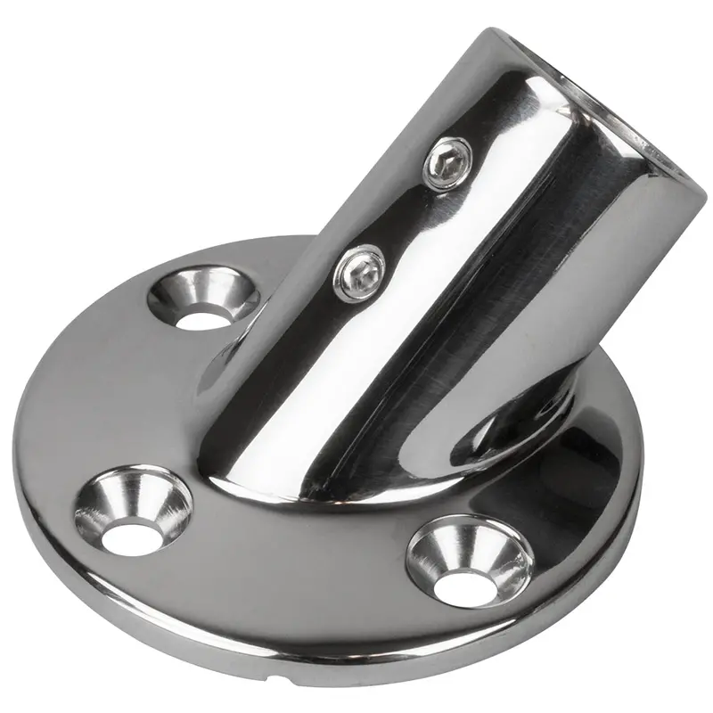 Sea-Dog 2-3/4" Round Stainless Steel Rail Base – 45° Angle, 316 Ss, 1" Od Tube Fit 1