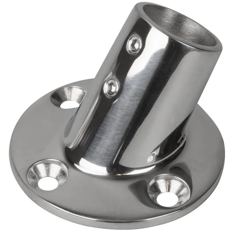 Sea-Dog 2-3/4" Round Stainless Steel Rail Base – 60° Angle, 316 Ss, 1" Od Tube Fit 1