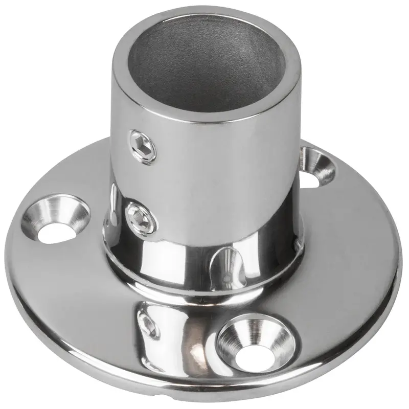 Sea-Dog 2-3/4" Round Stainless Steel Rail Base – 90° Angle, 316 Ss, 1" Od Tube Fit 1