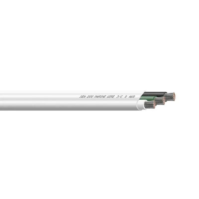 Sea-Dog 8/3 Awg Flat Triplex Marine Wiring – White/Green/Black, 25-Foot Roll [8008300] 1